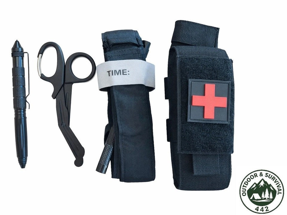 IFAK Erste Hilfe Set Outdoor | Tourniquet + Schere + Stift + MOLLE Tasche